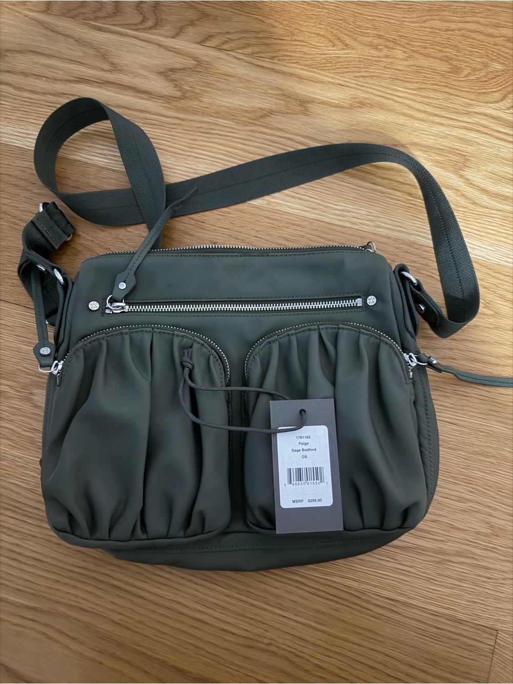 MZ WALLACE PAIGE Sage Bedford Crossbody Bag in Sage Green